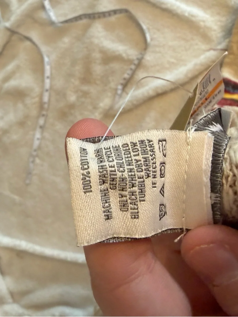American Rag Cream Open-Front Cardigan with Red and Yellow Stripes - Picture 5 of 6
